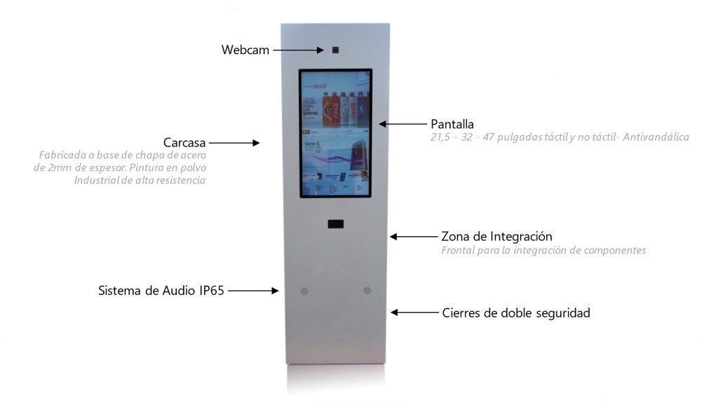 kiosque interactif écran tactile publlicidad
